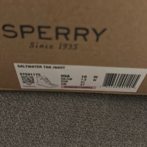 Sperry saltwater tan/navy rain boots - Picture 4 of 4